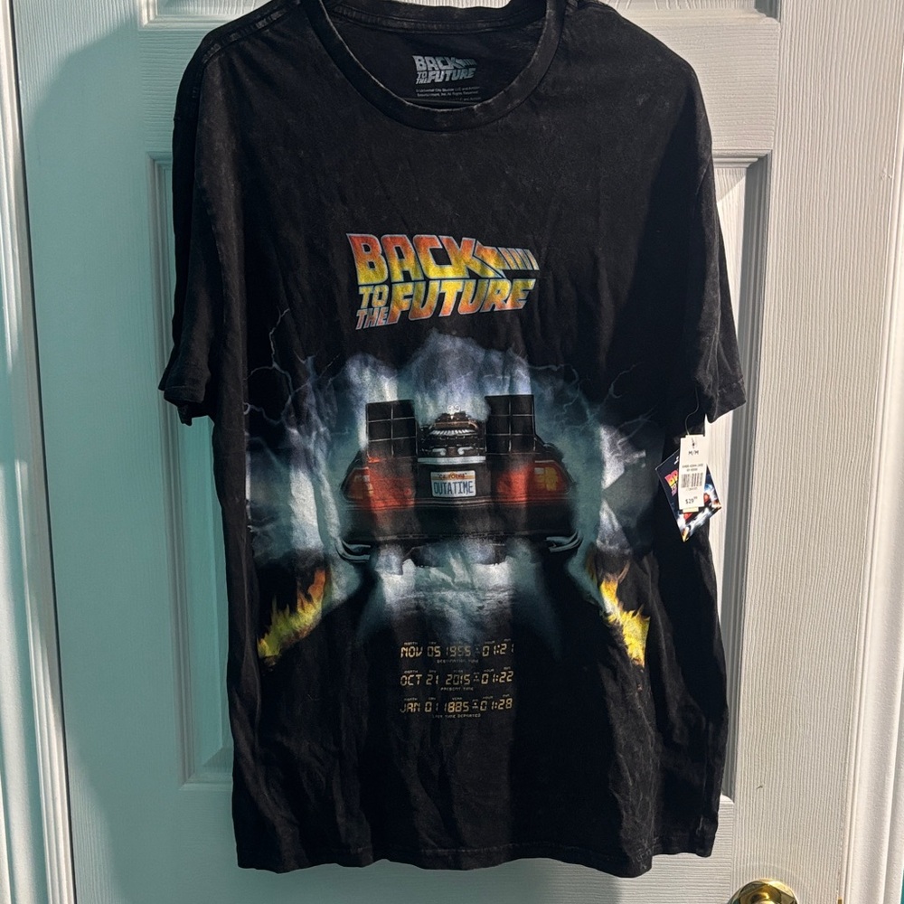 Back to the Future Black Graphic T-Shirt